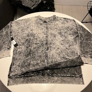 DANIEL PATRICK ACID BLACK OVERSIZED SWEATSHIRT “HERO SWEAT III” SIZE SMALL